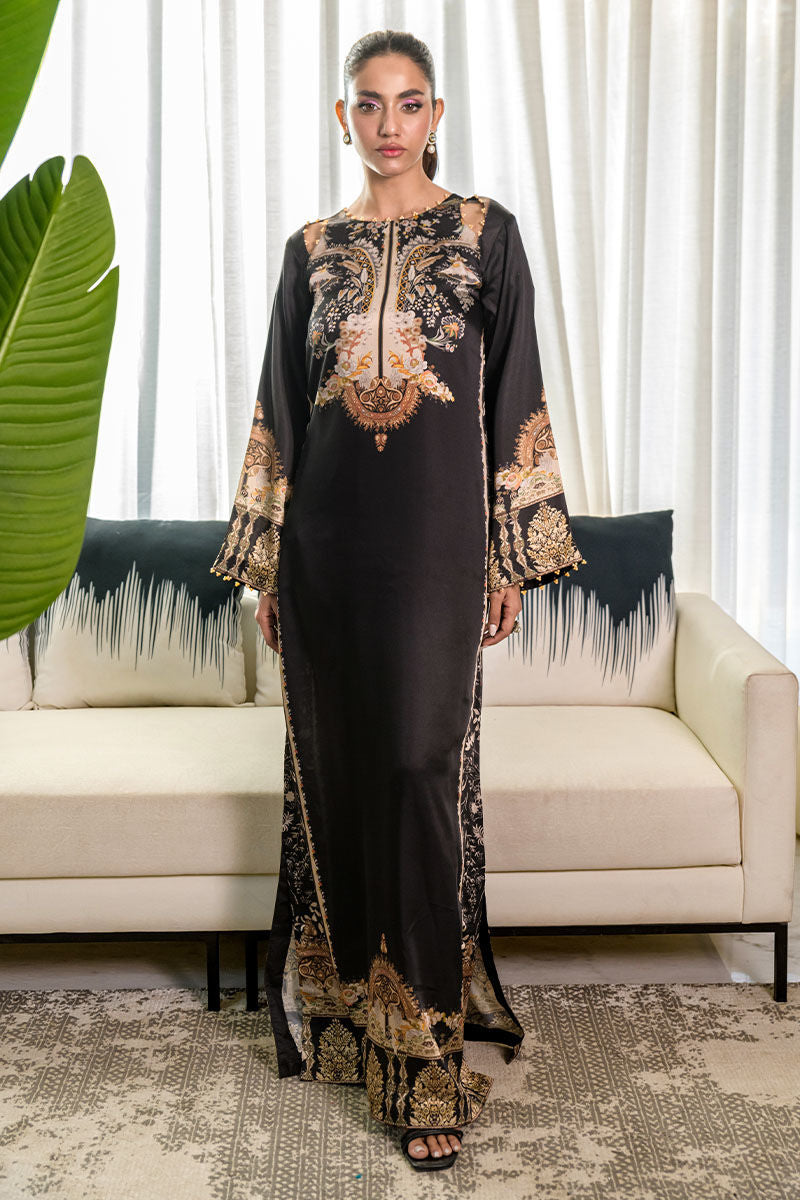 Fatima Khan | Eid Digital Silk Prints | Black Opal