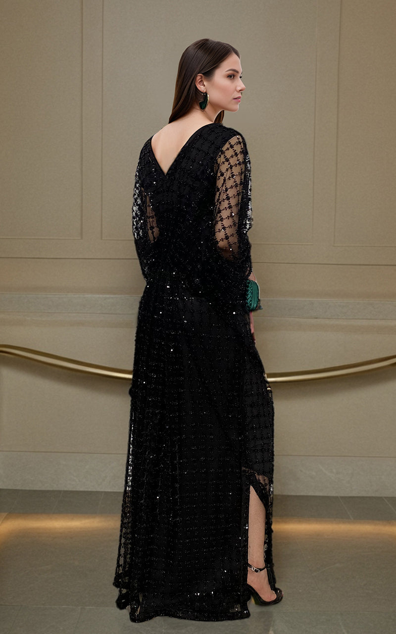 Threads and Motifs | Formal Dresses 25 | Net Embroidered Kaftan