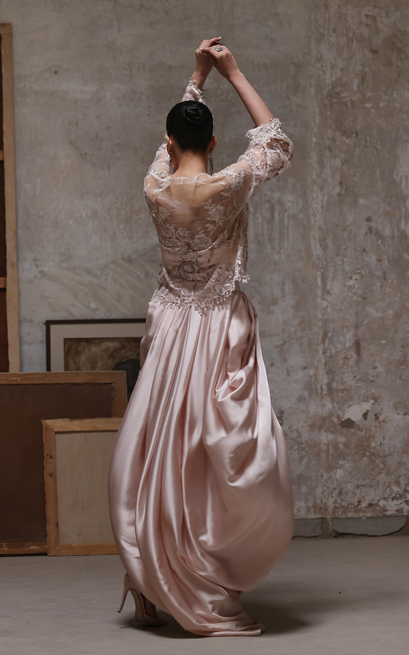 Threads and Motifs | Formal Dresses 25 | Net Embroidered Jacket With Skirt