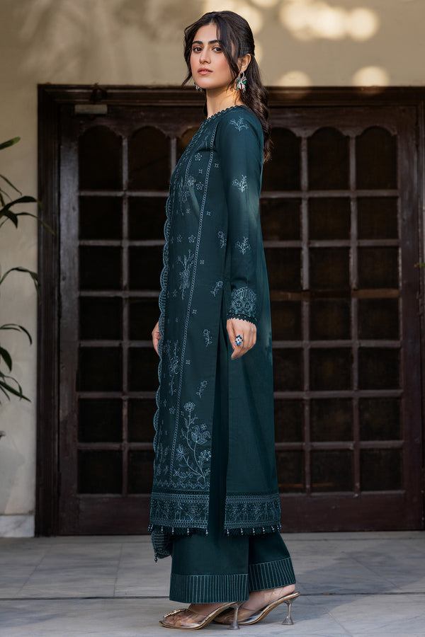 Farasha | Summer Weaves Embroidered Lawn | Teal Serenity