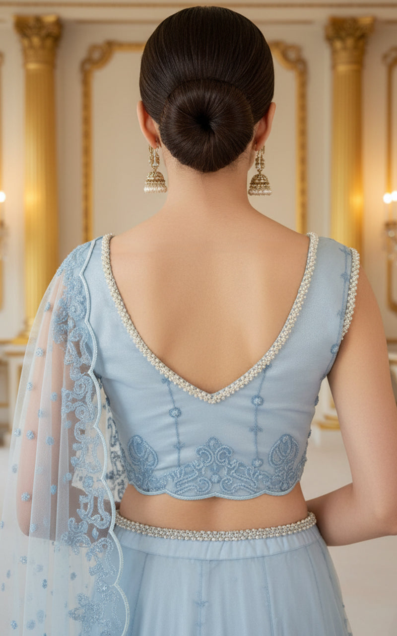 Threads and Motifs | Formal Dresses 25 | Embroidered Blouse With Skirt Saree