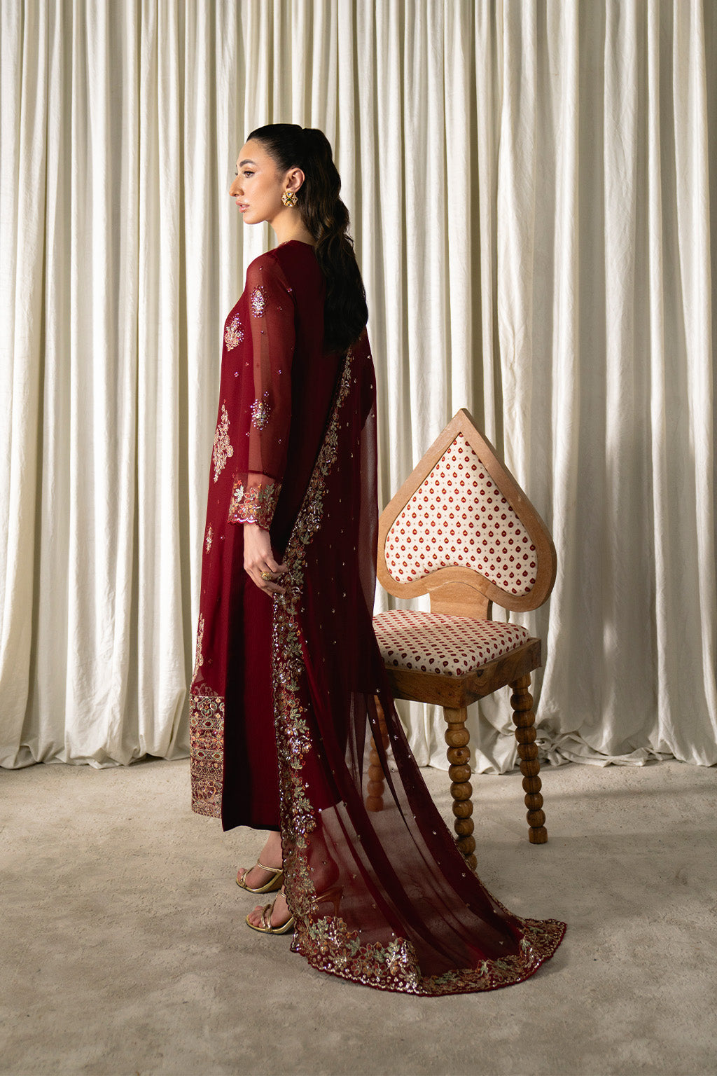 Neeshay | Ready to Wear Chiffon | RTW-CHFN-05 Red