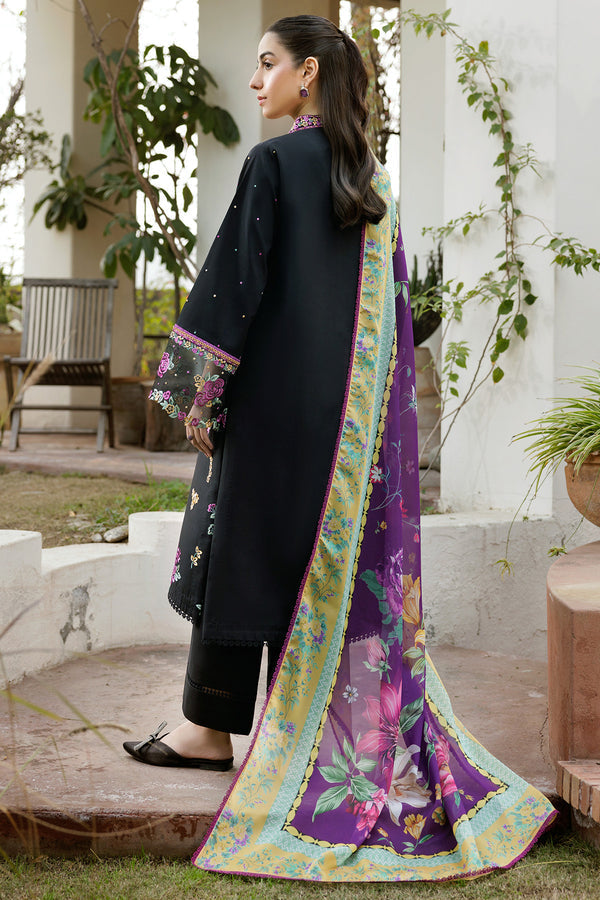 Farasha | Summer Weaves Embroidered Lawn | Raven Dusk