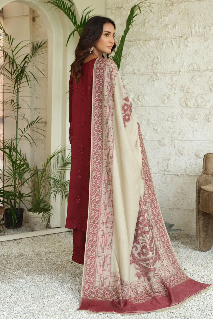 Marjjan | Aangan Embroidered Viscose | MDS-69 (MEHROON)