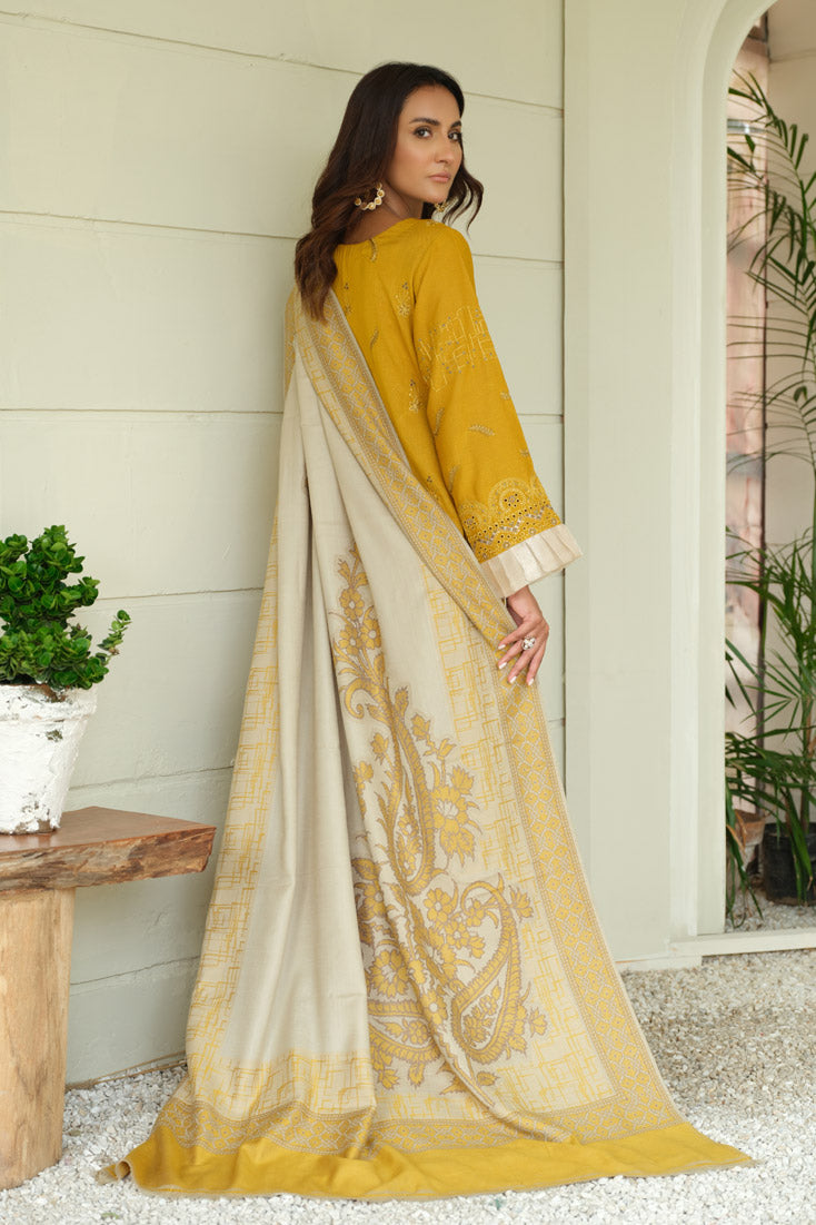 Marjjan | Aangan Embroidered Viscose | MDS-69 (MUSTARD)