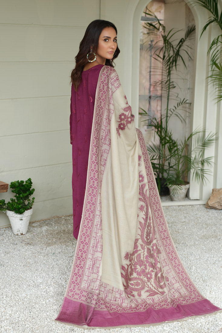 Marjjan | Aangan Embroidered Viscose | MDS-69 (PLUM)