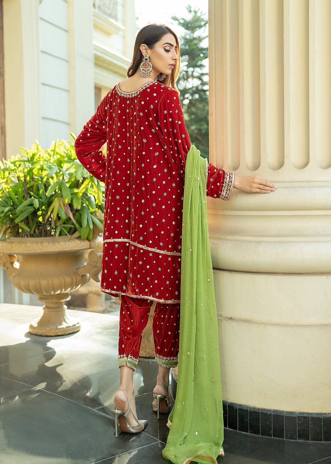 Purple Haze | Velvet Formals | Orange Velvet Gotapatti