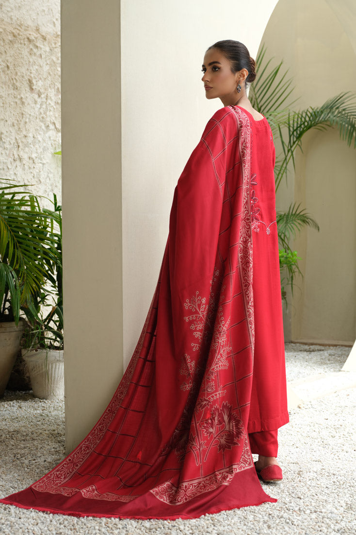 Marjjan | Aangan Embroidered Viscose | MDS-75 (RED)