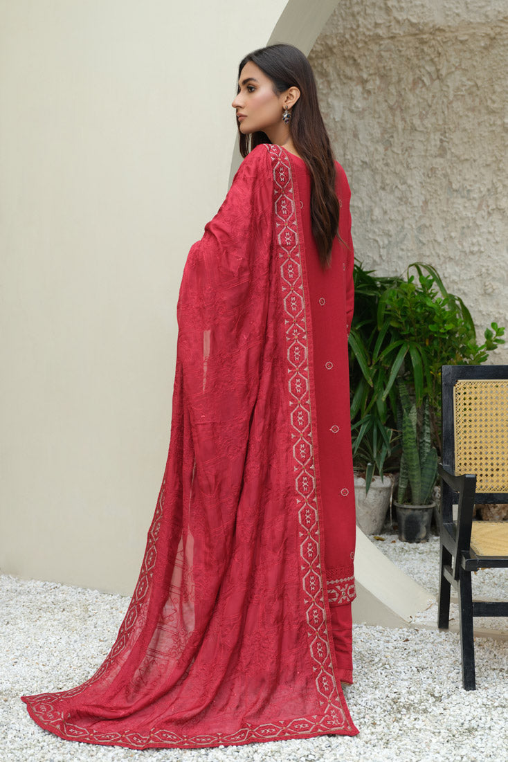 Marjjan | Aangan Embroidered Viscose | SKC-100 (RED)