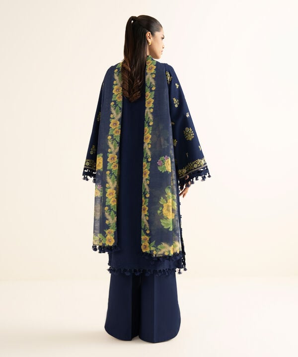 Sapphire | Fall Winter 25 | 3 Piece - Embroidered Dobby Suit U3PEST25V825