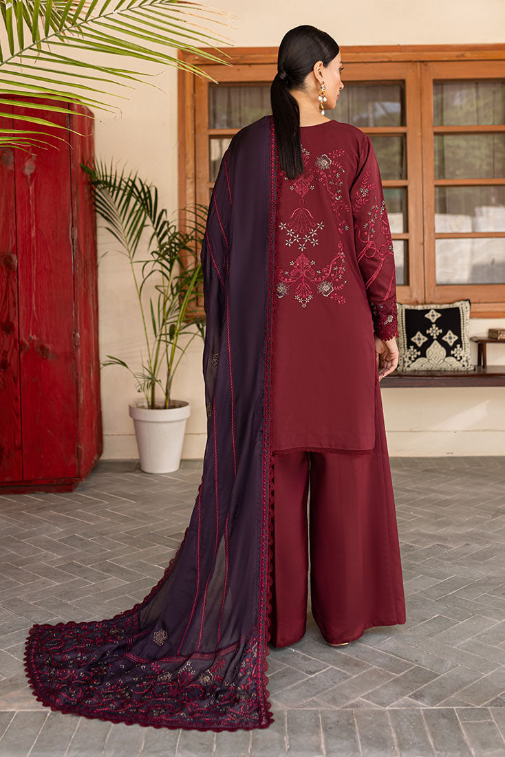 Marjjan | Aangan Embroidered Viscose | PEV-19 B (MEHROON)