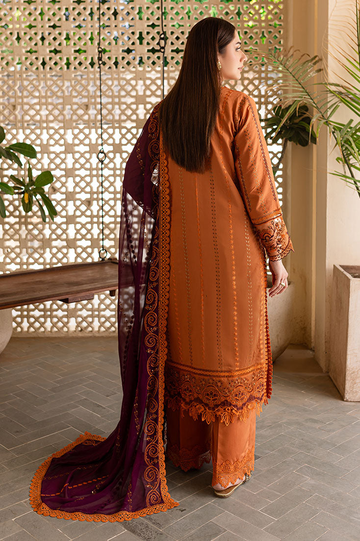 Marjjan | Aangan Embroidered Viscose | PEV-23 B (RUST)