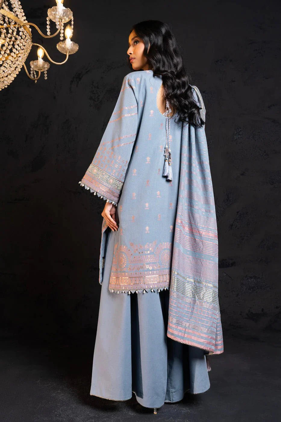 Alkaram | Spring Summer Festive 24 | Embroidered Jacquard Grey