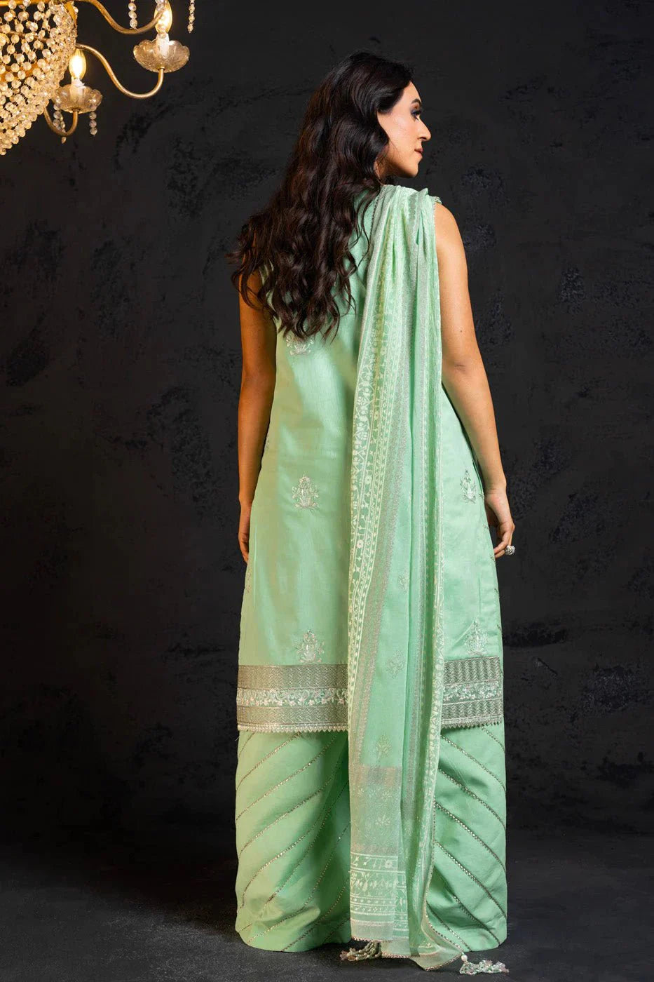Alkaram | Spring Summer Festive 24 | Embroidered Lawn Mint