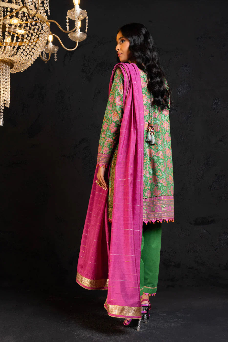 Alkaram | Spring Summer Festive 24 | Embroidered Dobby Green