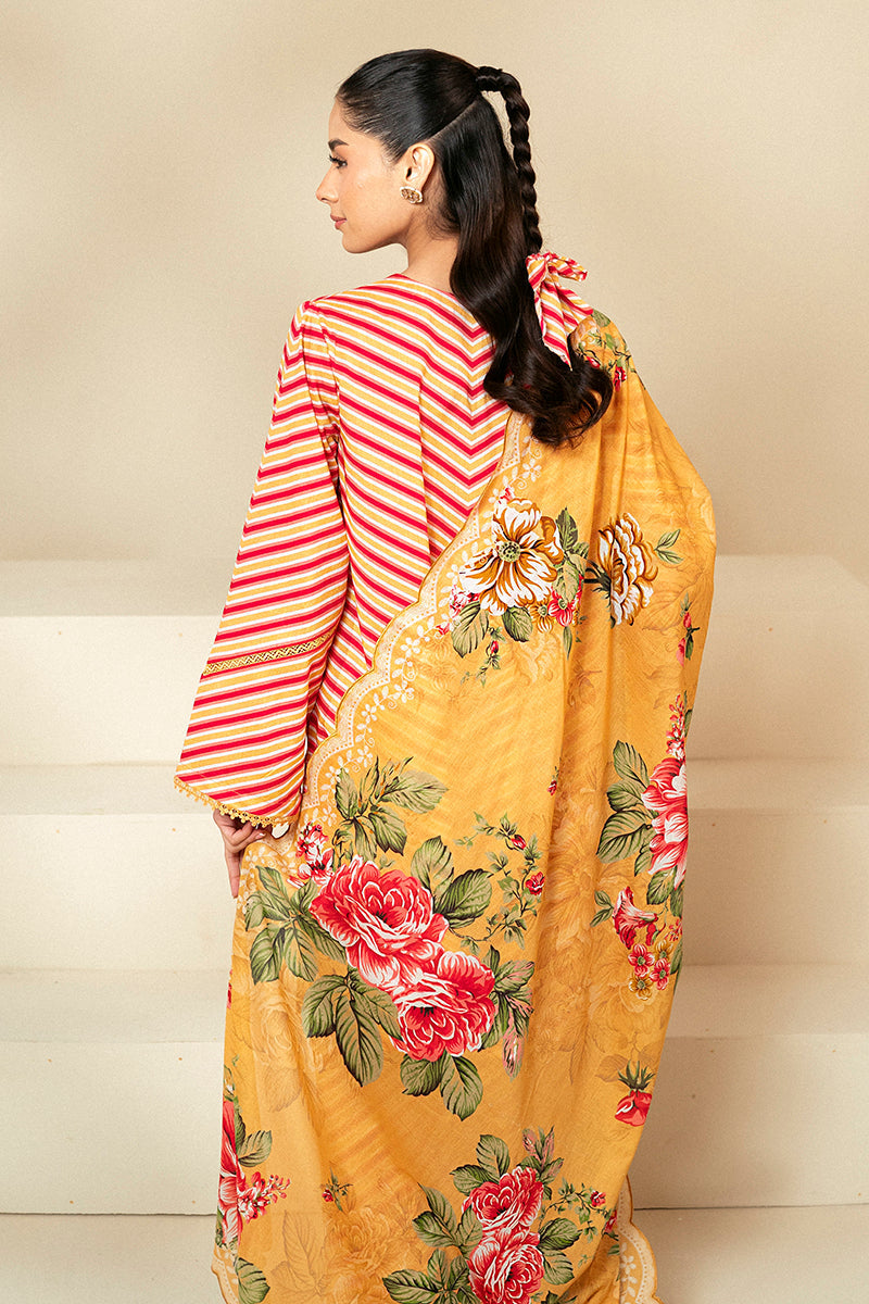 Cross Stitch | Daily Lawn 24 | GOLDEN ROSADO-3 PIECE LAWN SUIT