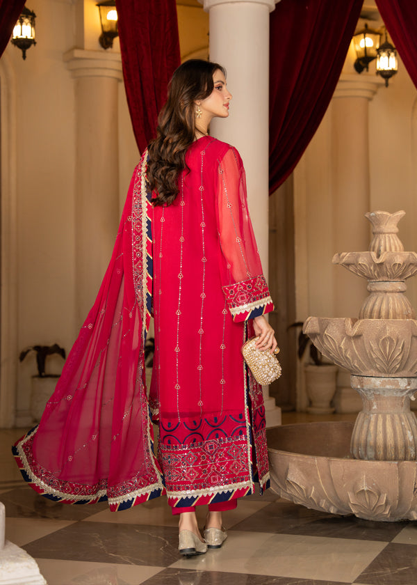 Strawberry | Rimjhim Chiffon Collection | FLS-RJ-007