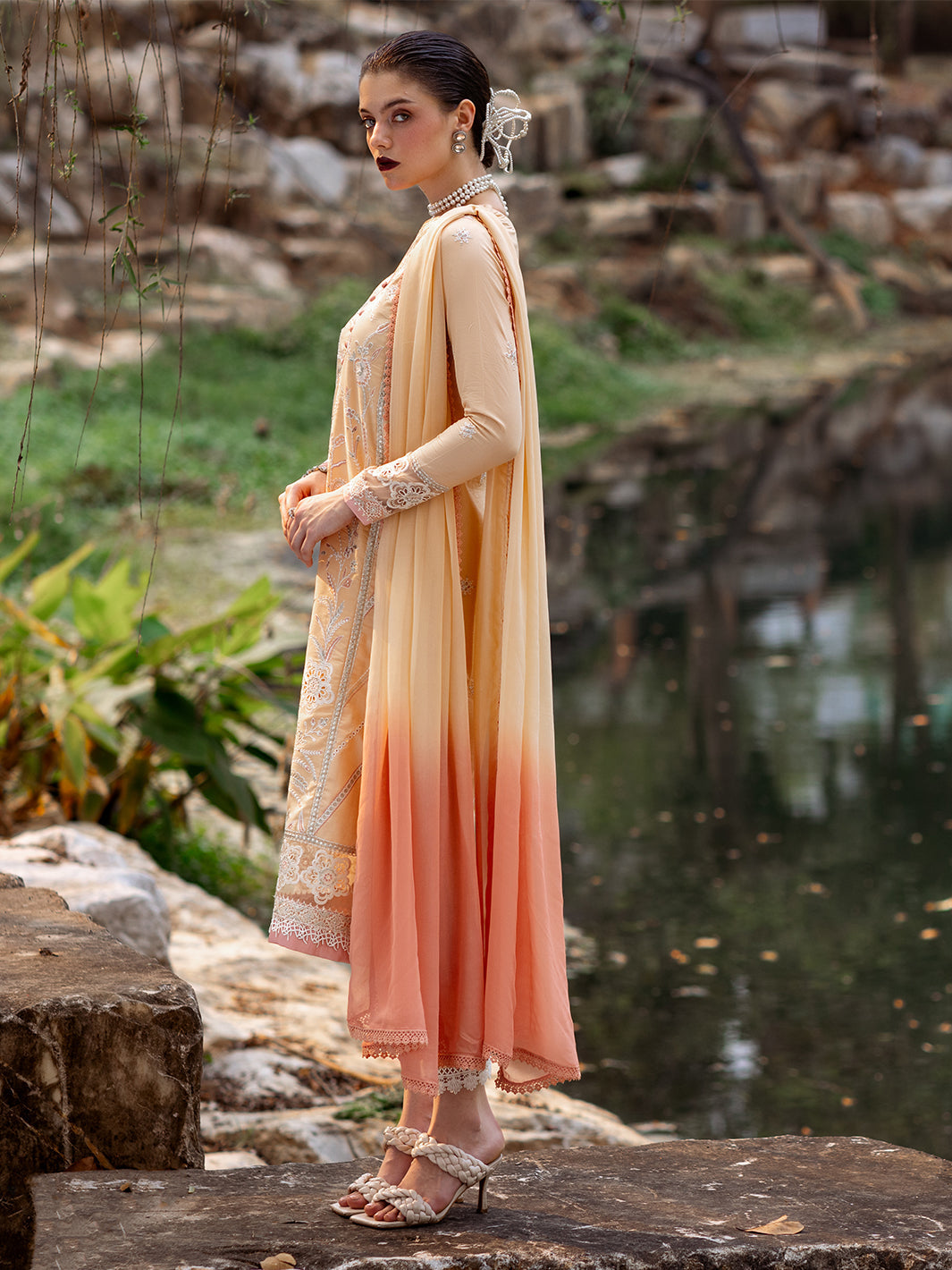 Roheenaz | Dahlia Embroidered Lawn 24 | Magnolia